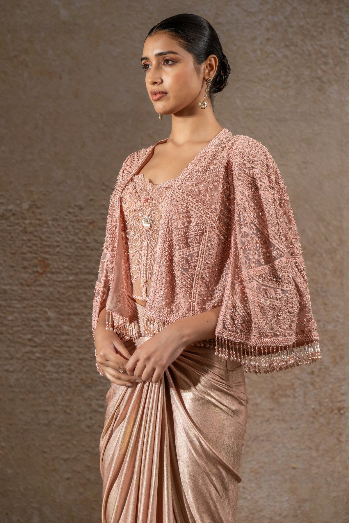 Golden Light Draped Skirt & Corset Cape