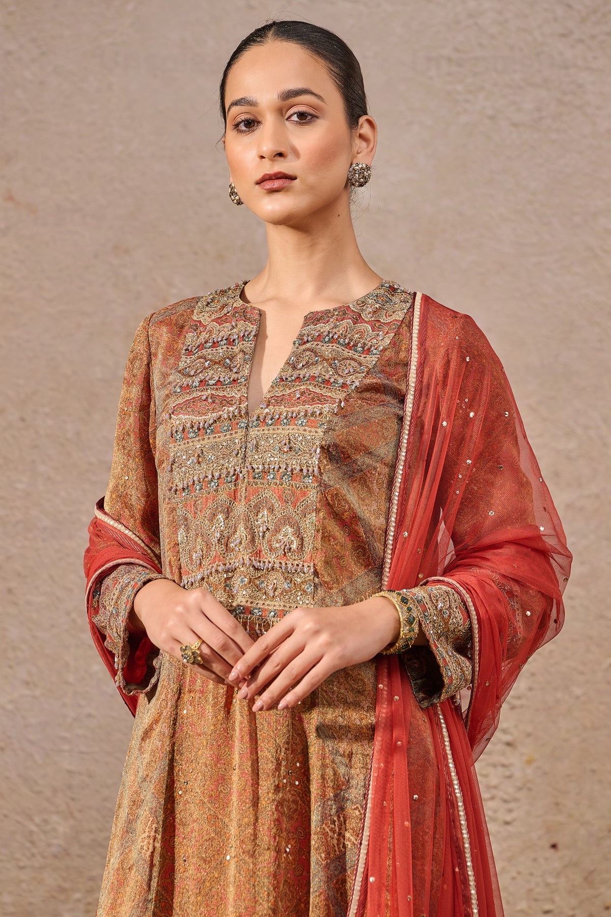 Languid Summer Printed Kashida Suit Set - Only Suit