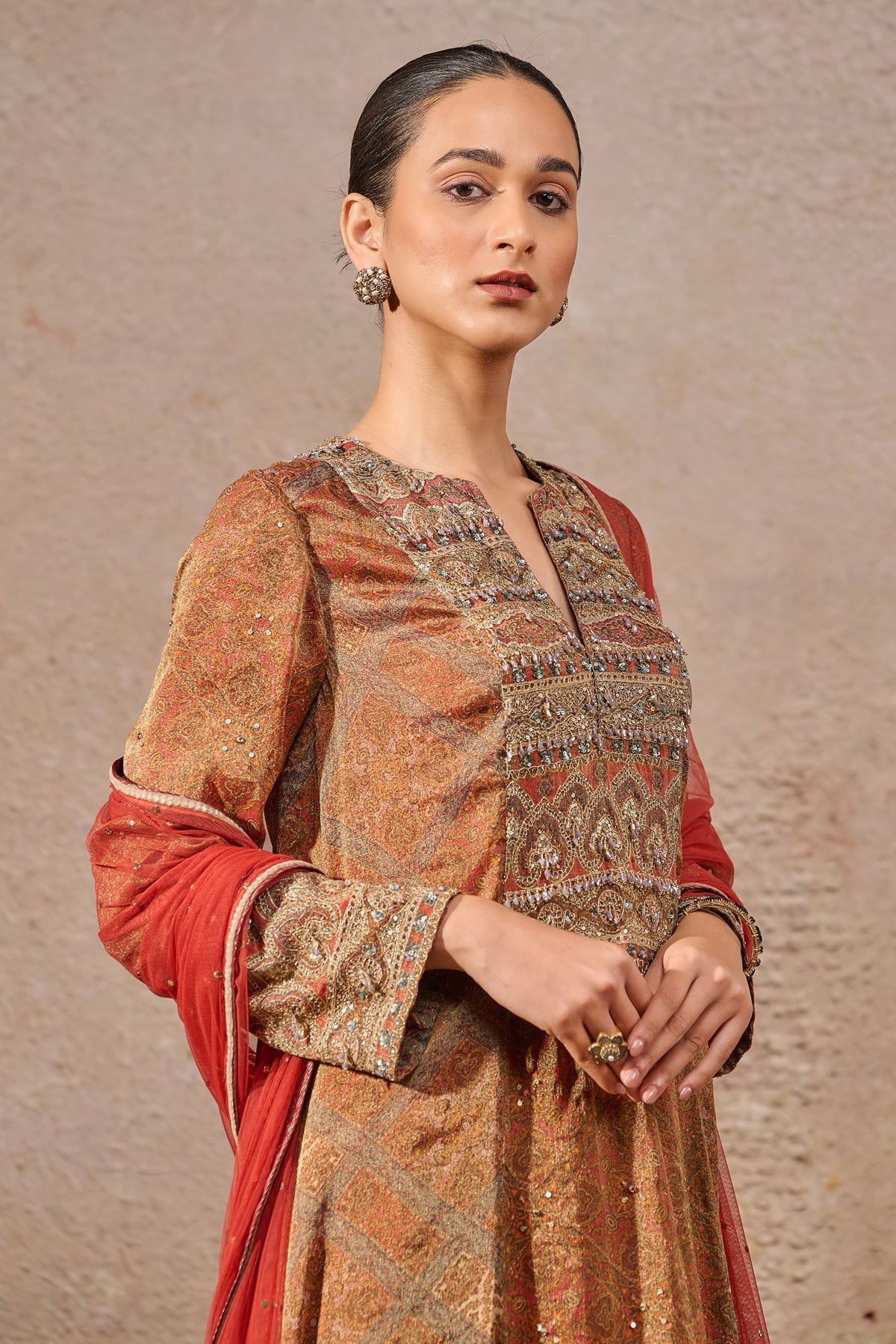 Languid Summer Printed Kashida Suit Set