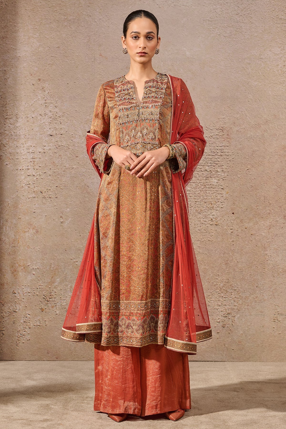 Languid Summer Printed Kashida Suit Set - Only Suit