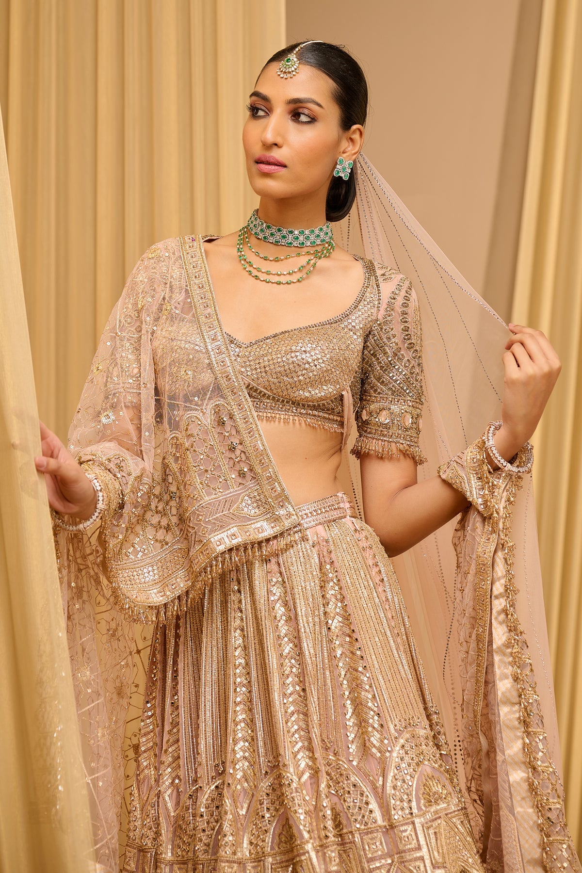 Otherworldly Architecture Inspired Classic Bridal Lehenga - Only Lehenga