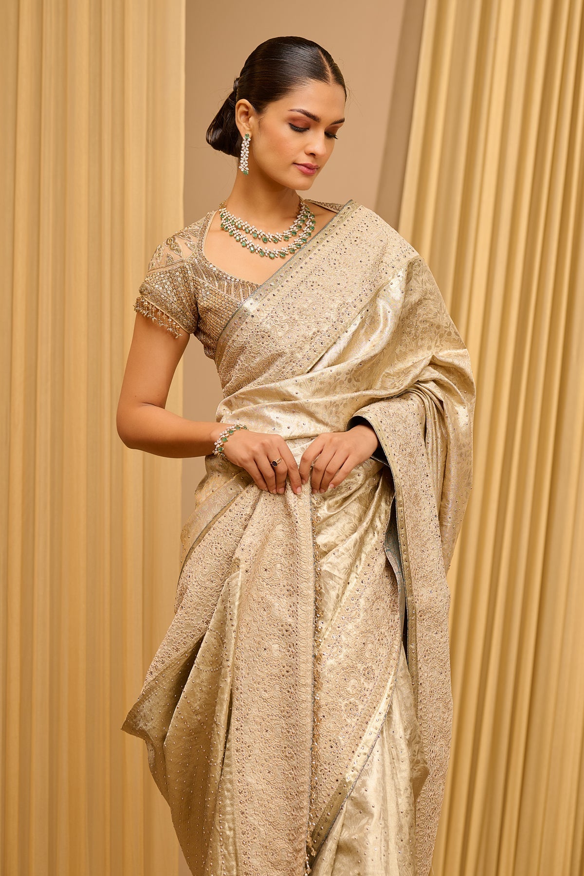 Otherworldly Classic Kanjeevaram Embellished Saree - Only Saree