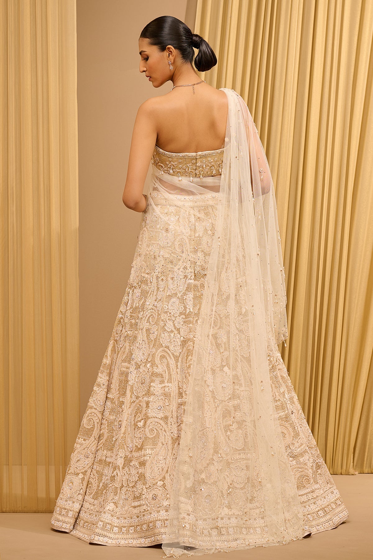 Otherworldly Lace Embroidered Paisley Lehenga - Only Lehenga