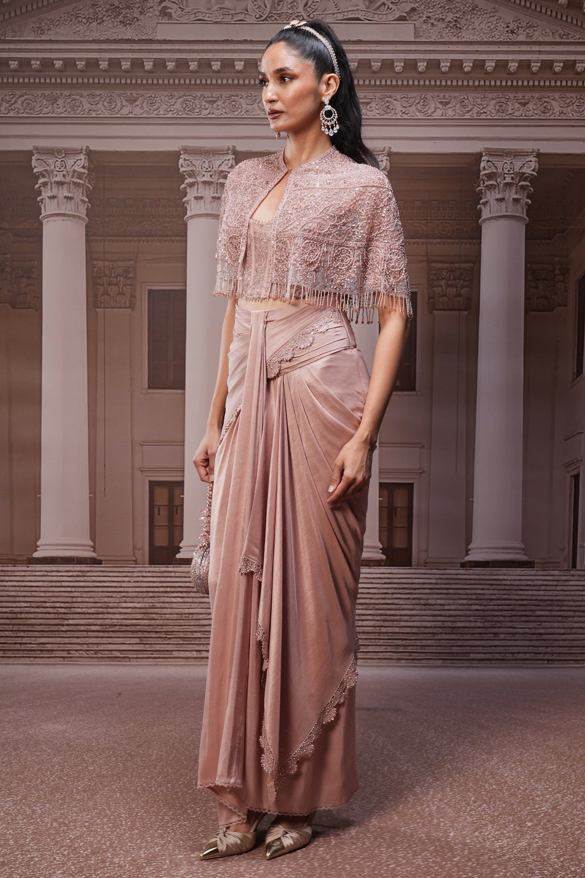 Ever Bloom Sequin Cape Set