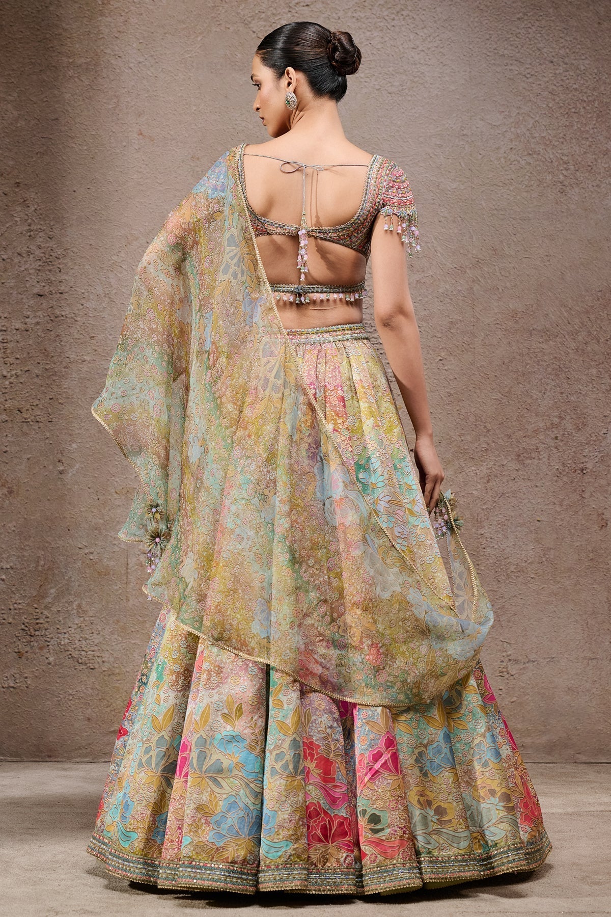 Floral Printed Lehenga With Scarf