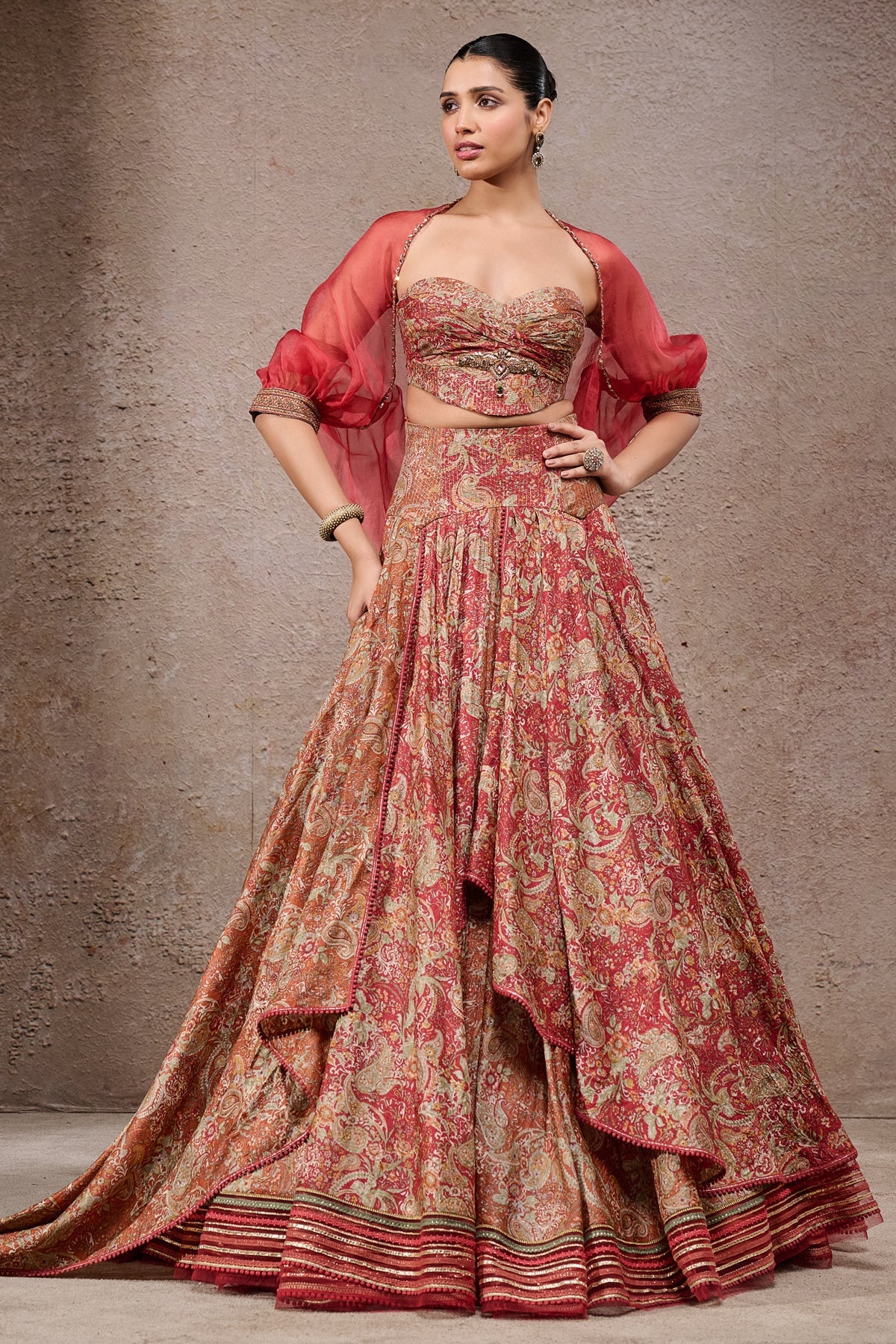 Draped Textile Lehenga
