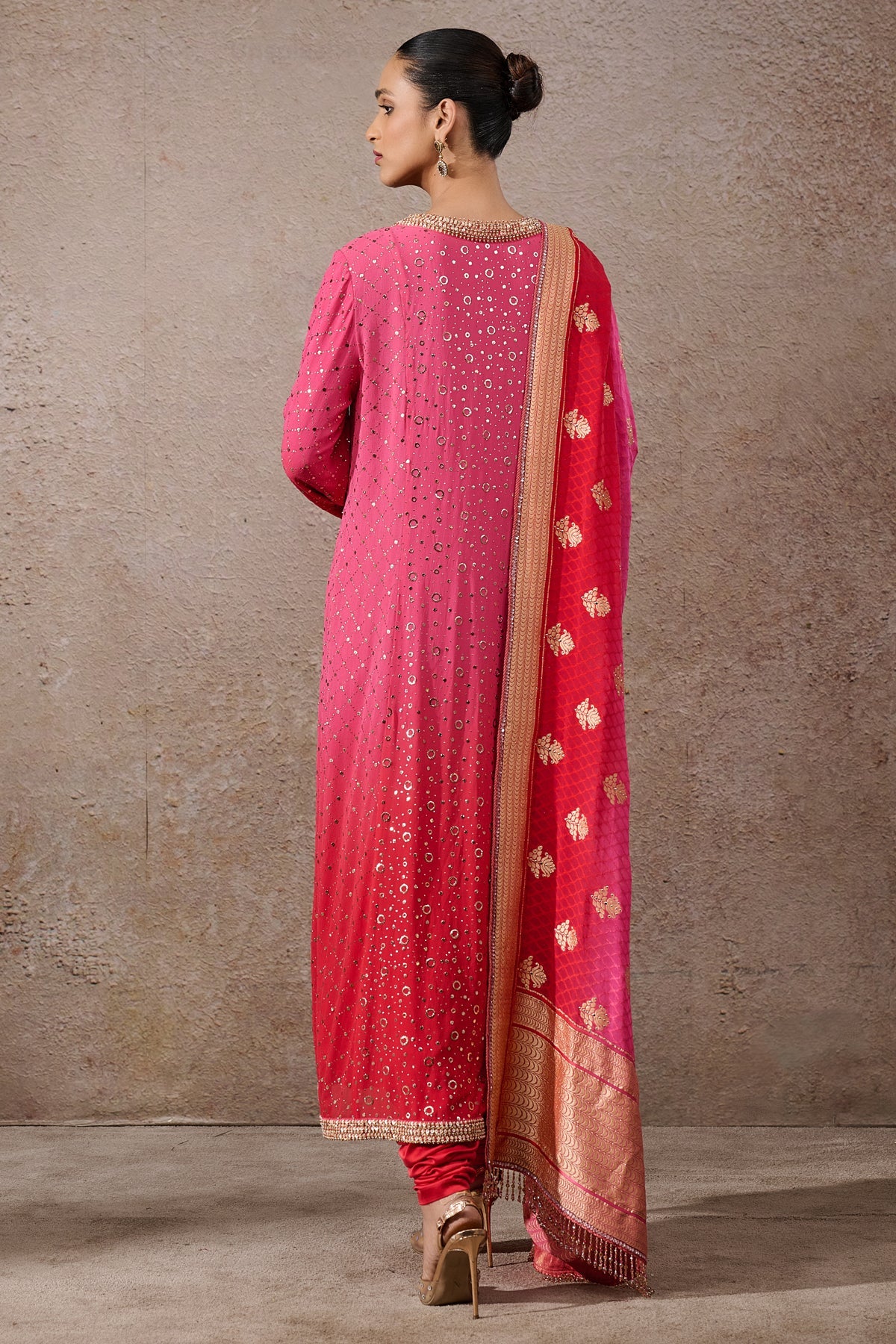 Ombre Mukaish Kalidar Suit Set