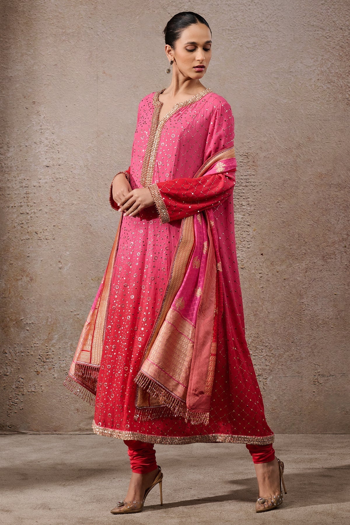 Languid Summer Ombre Mukaish Kalidar Suit Set - Only Suit
