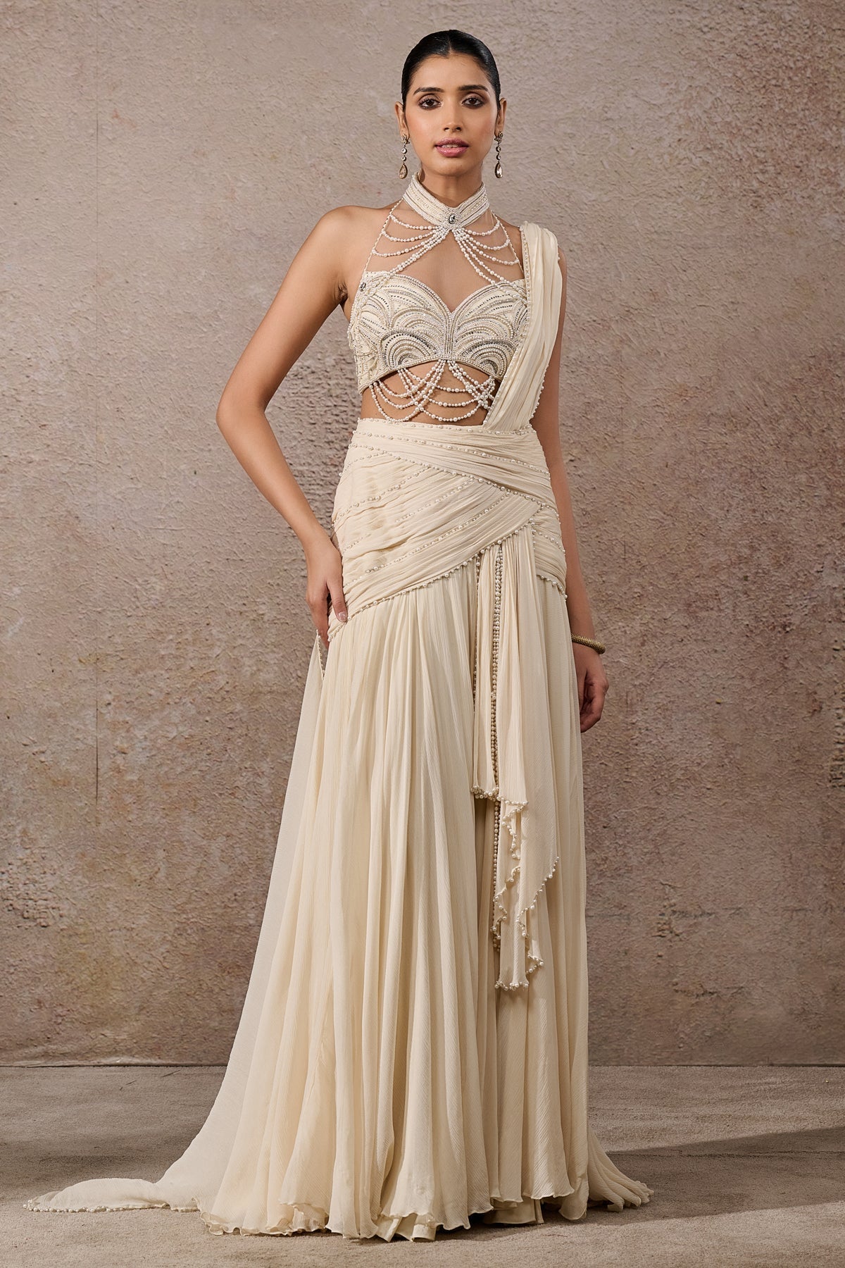 Languid Summer Ombre Pearl Concept Saree