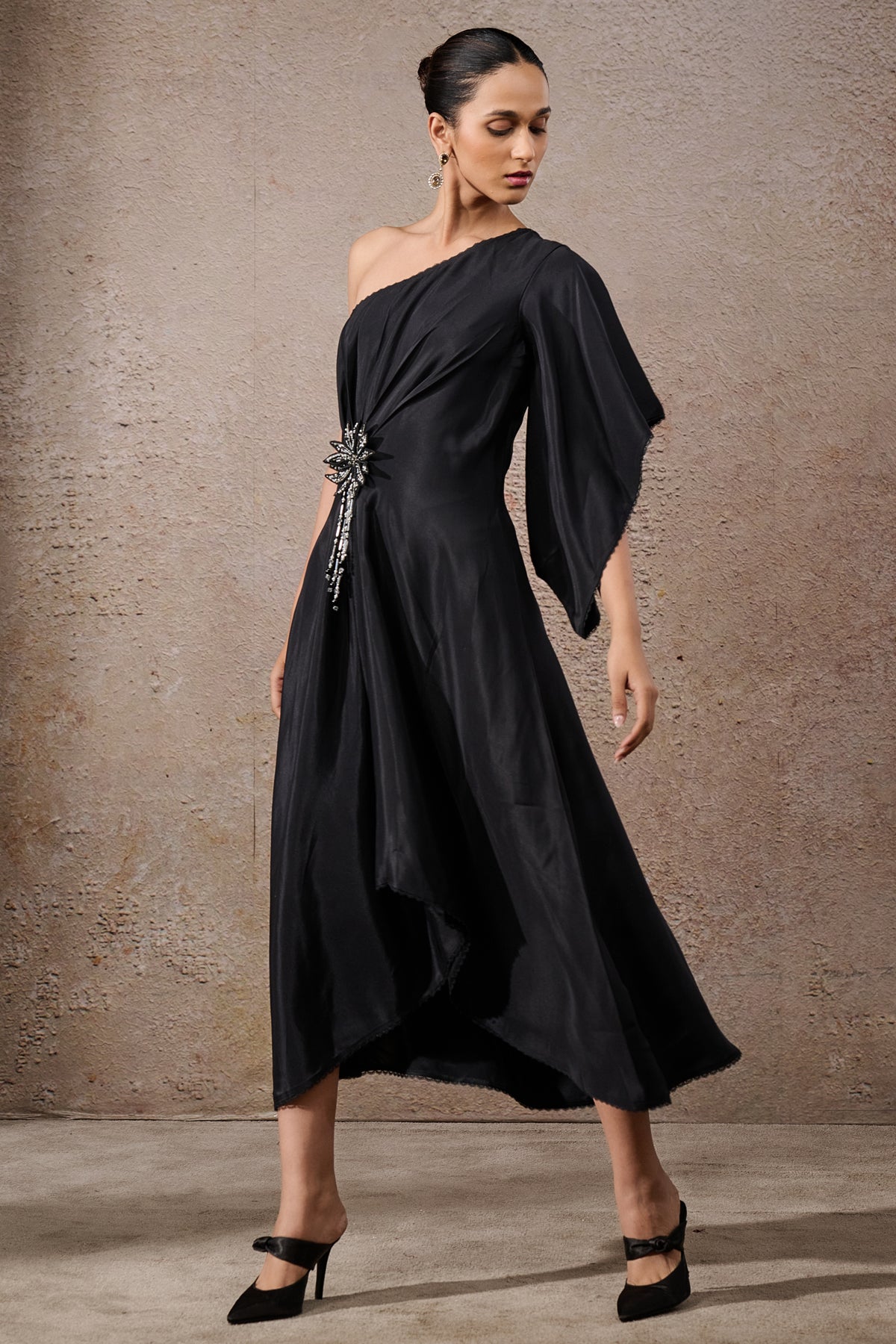 Languid Summer One Shoulder Draped Dress