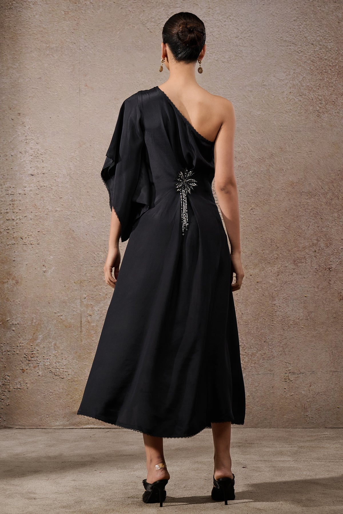 Languid Summer One Shoulder Draped Dress