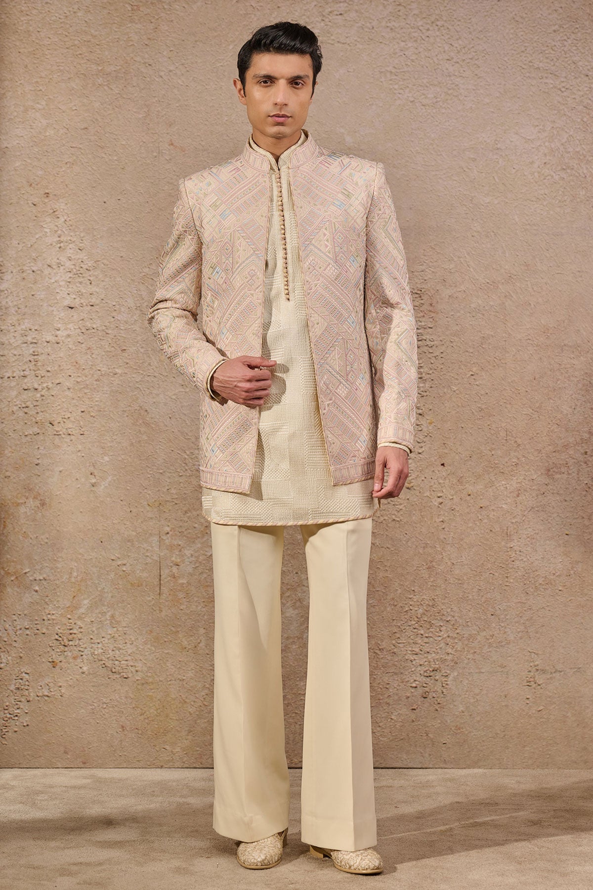 Languid Summer Abstract Resham Embroidered Bandhgala - Only Bandhgala
