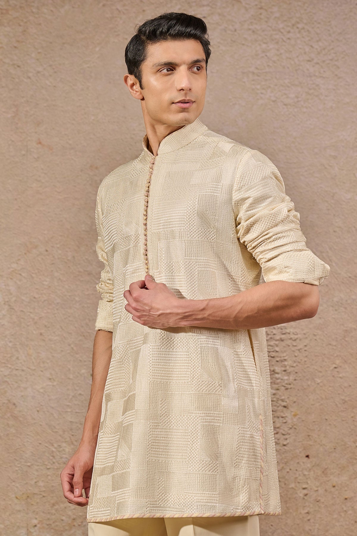 Languid Summer Abstract Resham Embroidered Bandhgala - Only Bandhgala