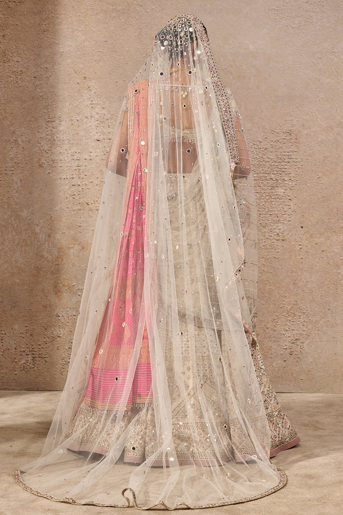 Hand Embroidered Mirror Work Lehenga