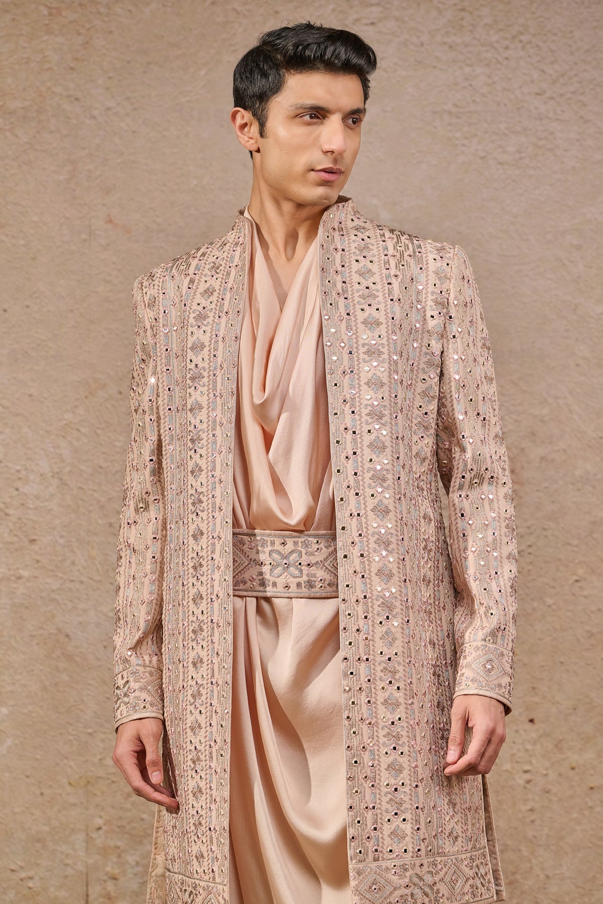 Languid Summer Mirror Embroidered Sherwani - Only Sherwani