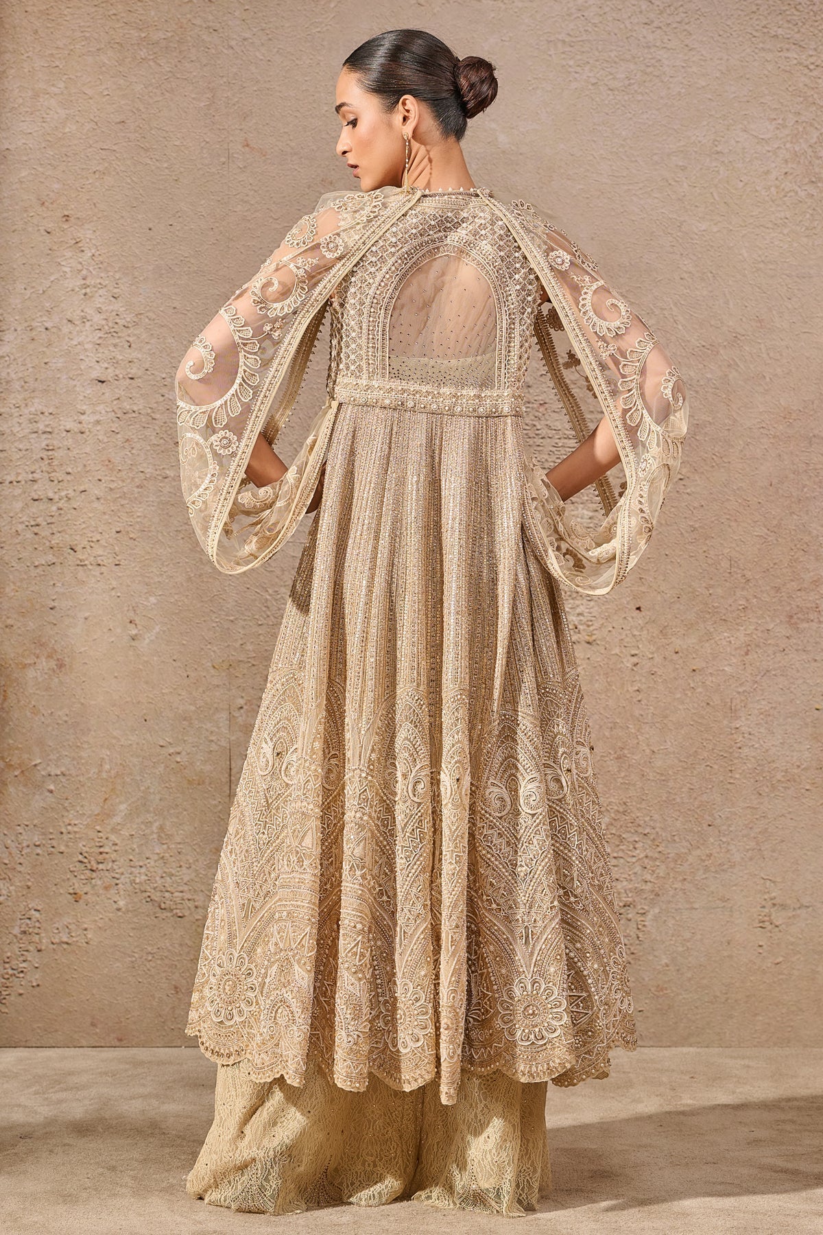 Timeless Resham Embroidered Jacket And Lace Pants Co Ord Set
