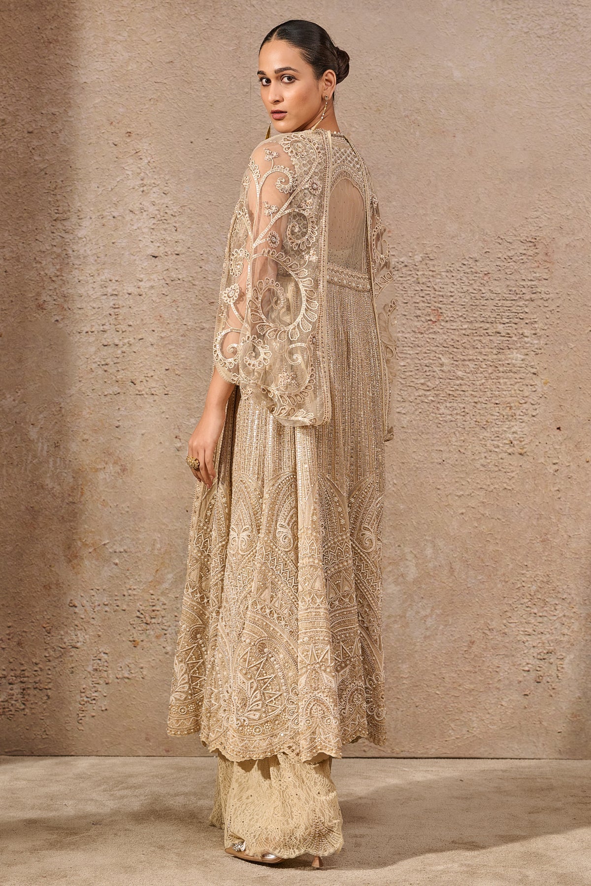 Timeless Resham Embroidered Jacket And Lace Pants Co Ord Set - Only Jacket