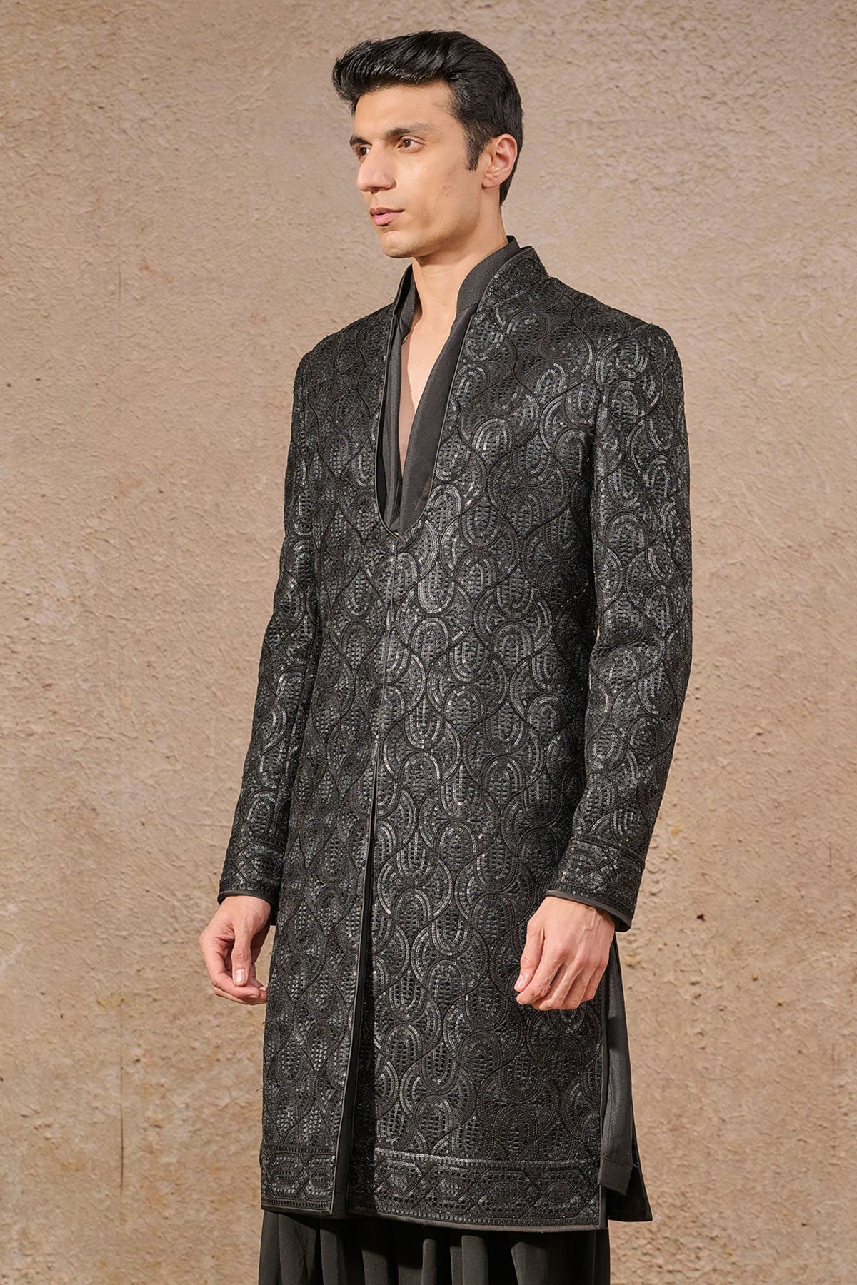 Tonal Sequin Cocktail Sherwani