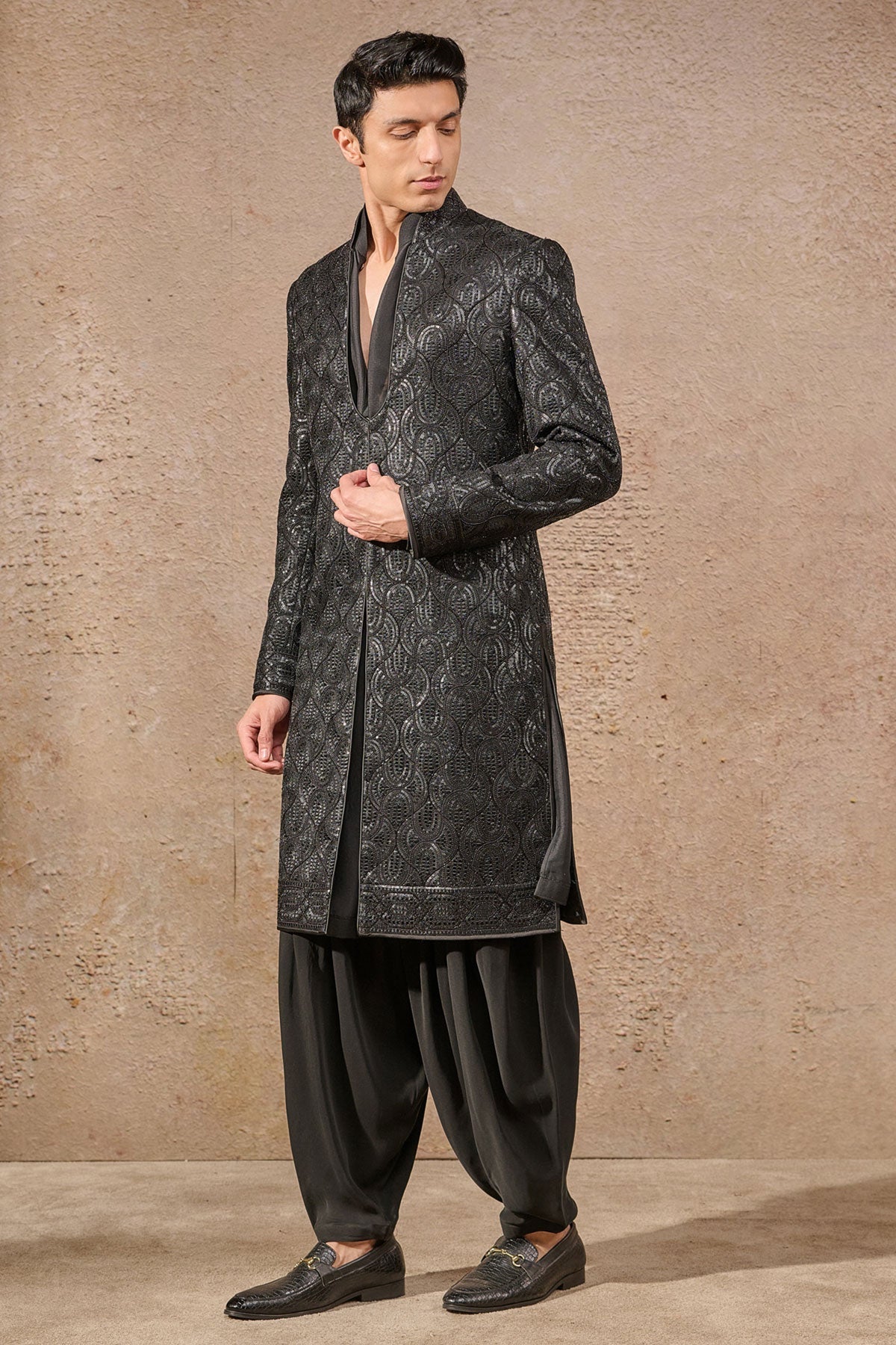 Tonal Sequin Cocktail Sherwani