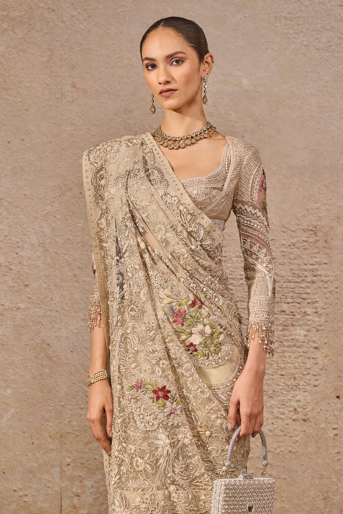 Resham Embroidered Saree