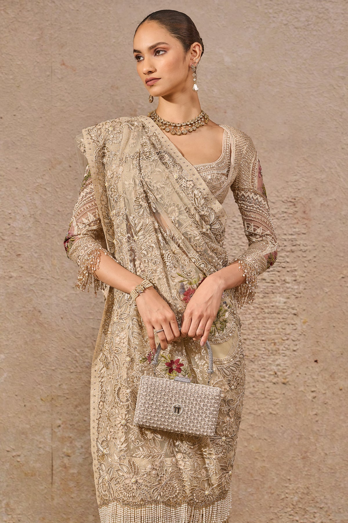 Resham Embroidered Saree