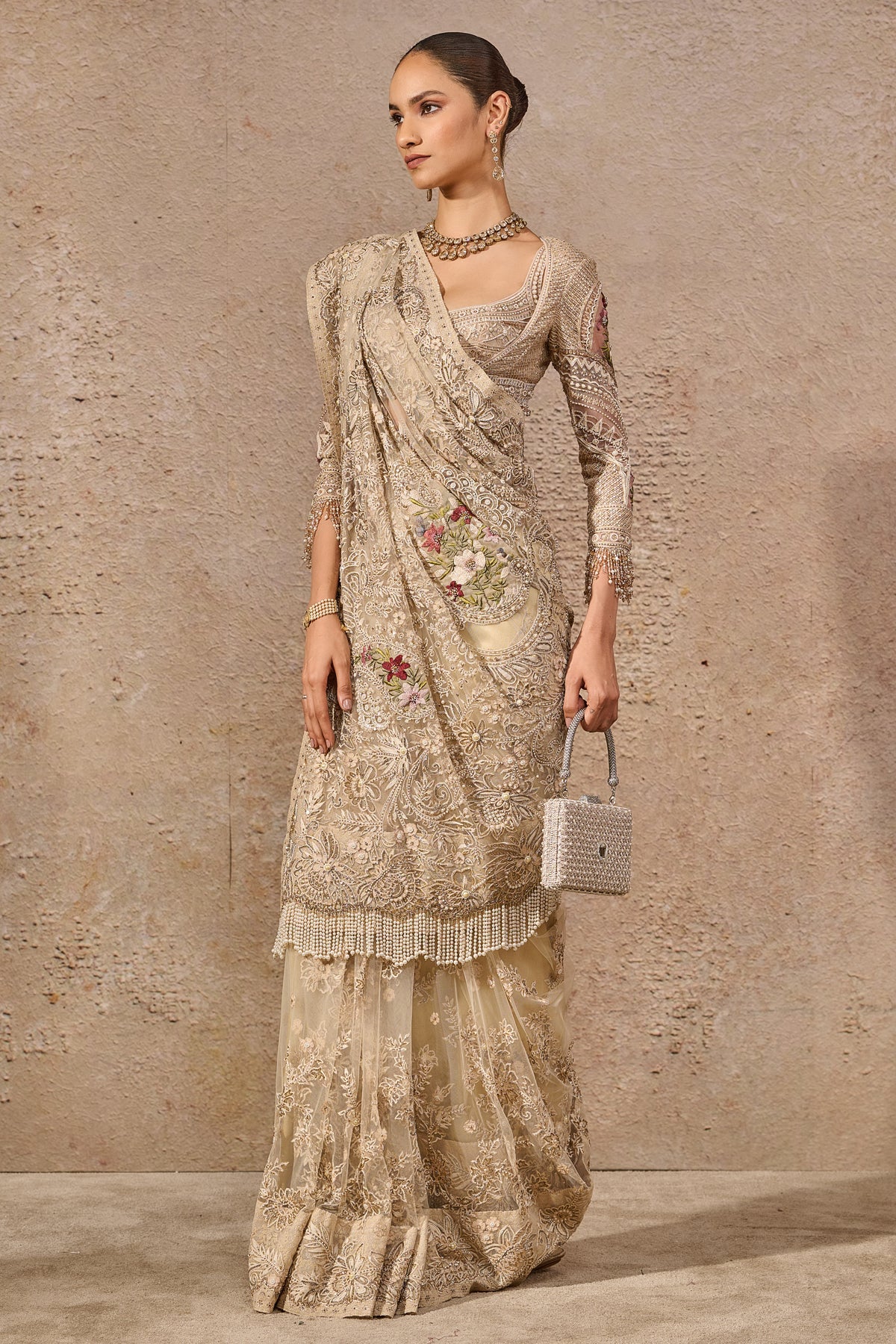 Resham Embroidered Saree