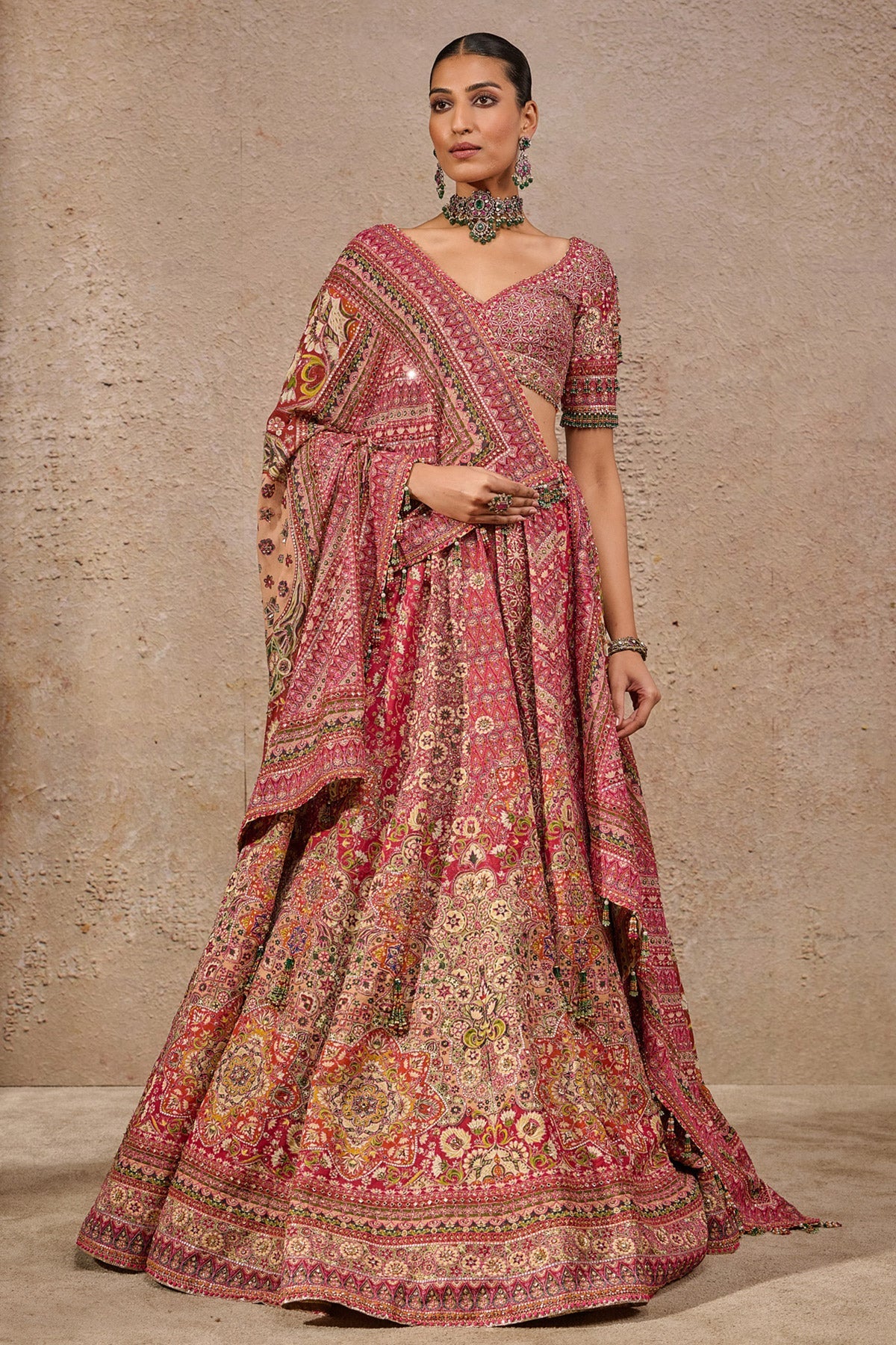 Kashida Embroidered Bridal Lehenga