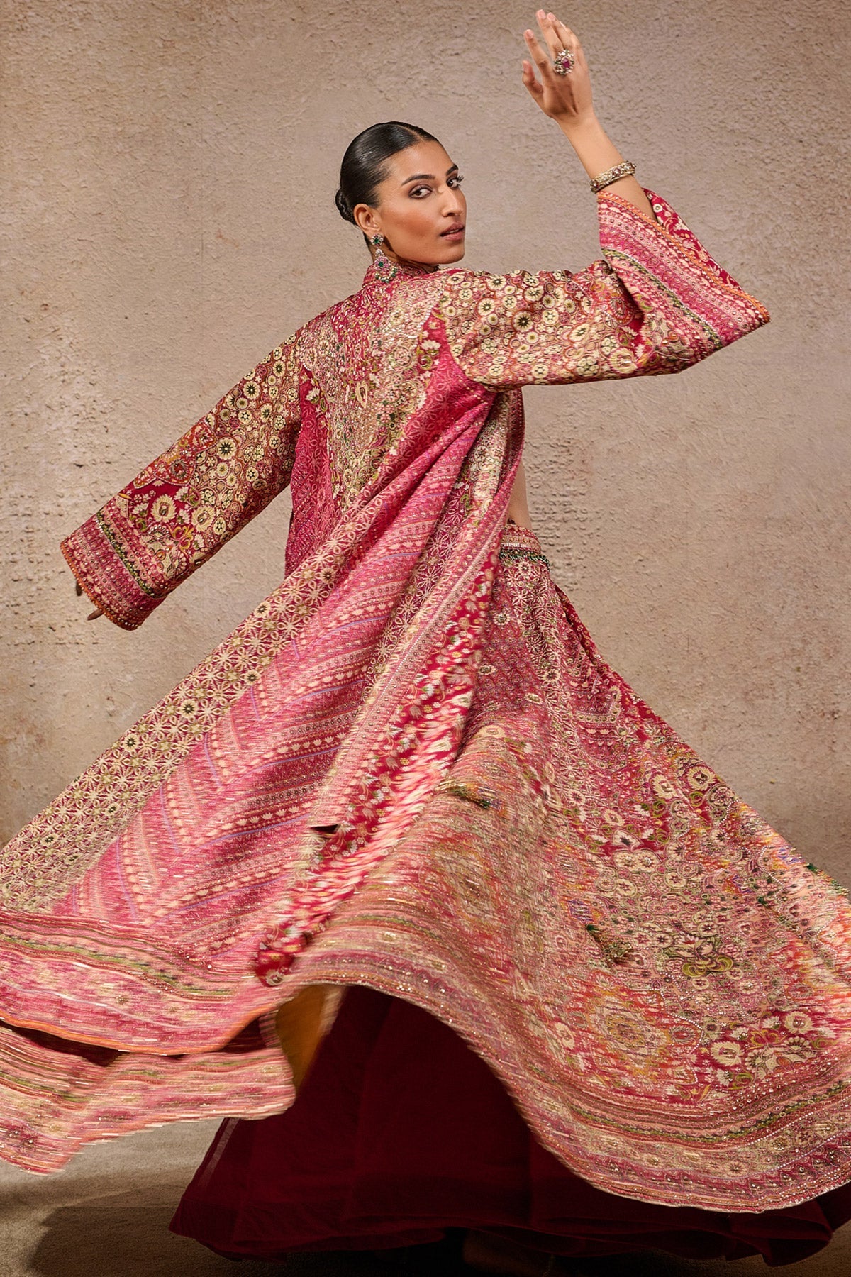 Kashida Embroidered Bridal Lehenga