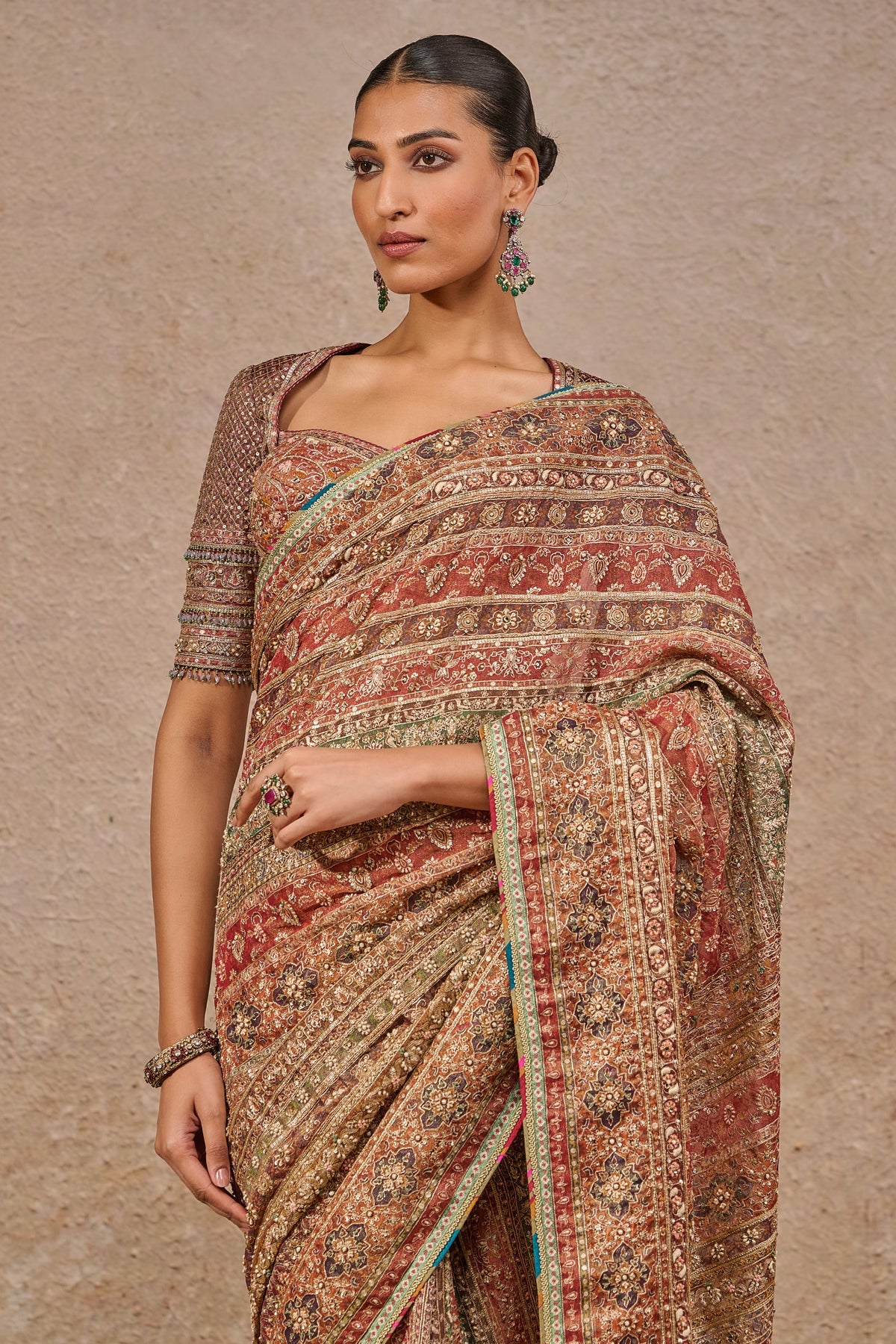 Kashida Hand Embroidered Saree