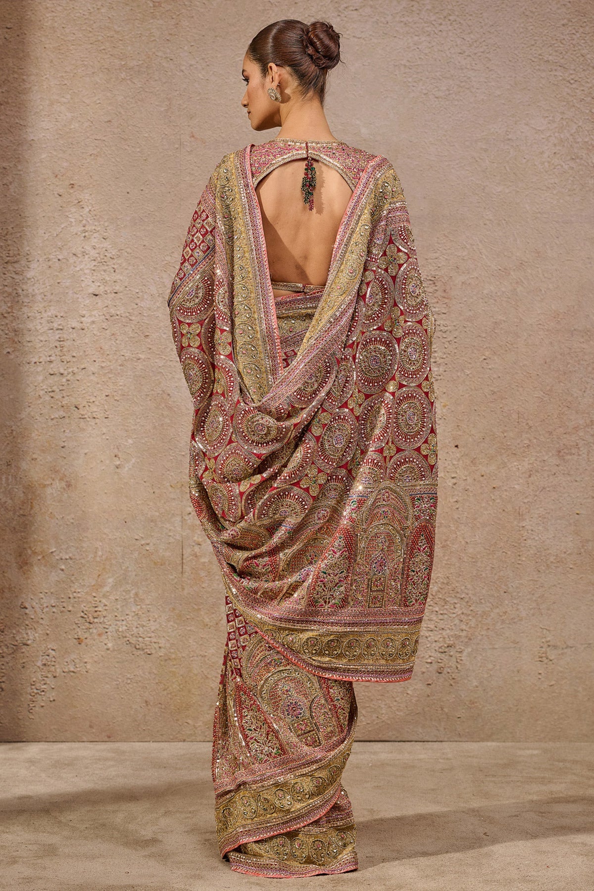 Timeless Navratna Bejewelled Saree - Only Saree