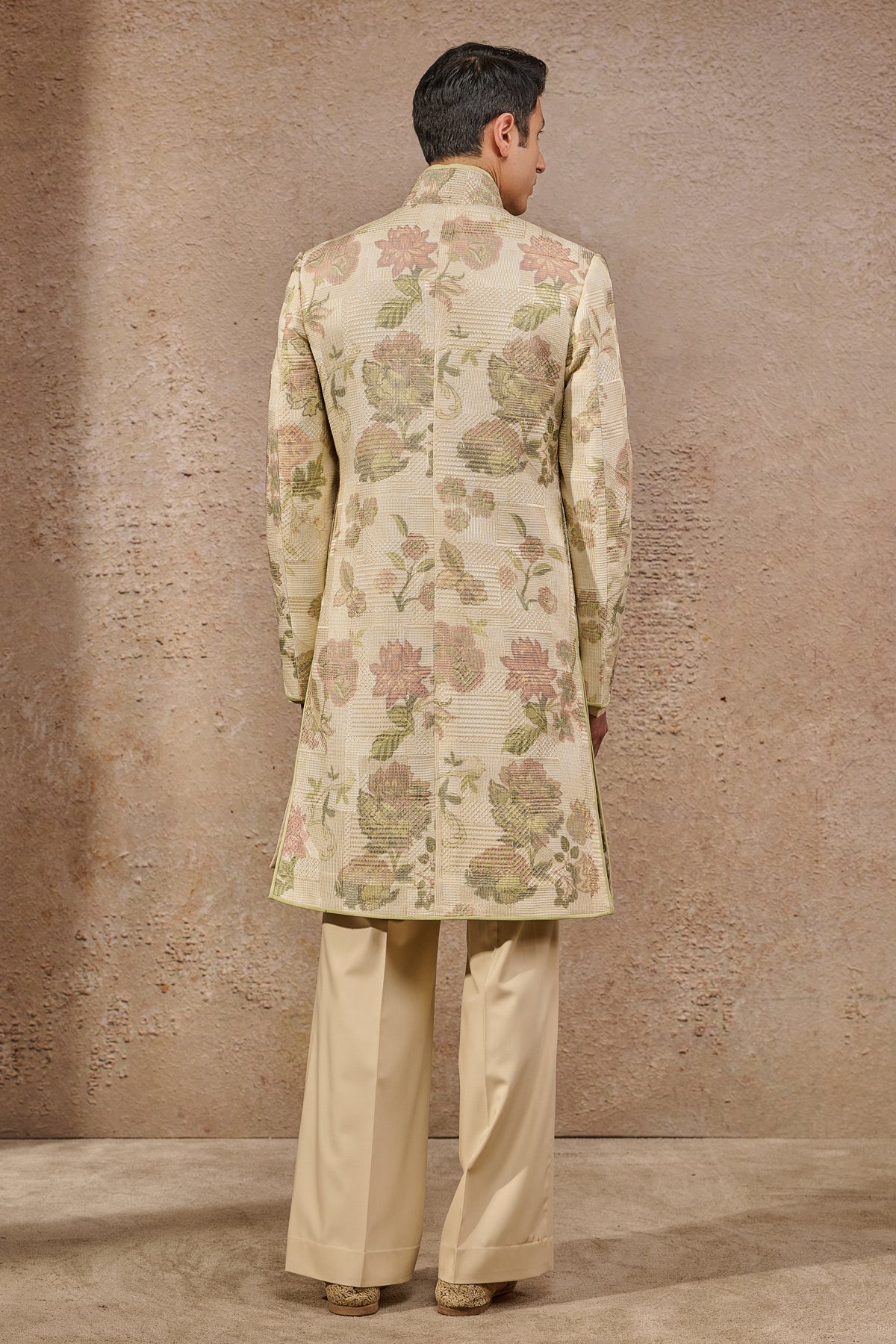 Languid Summer Classic Floral Motif Sherwani - Only Sherwani