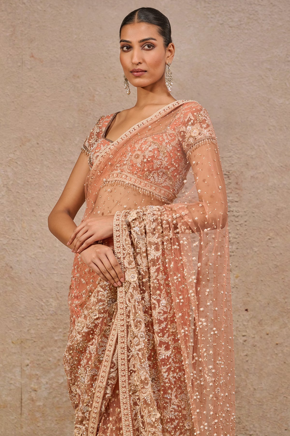 Languid Summer Resham Embroidered Floral Saree - Only Saree