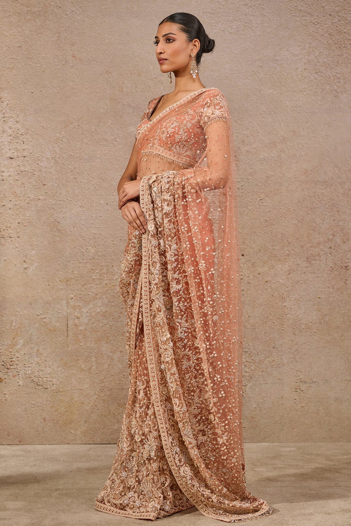 Resham Embroidered Floral Saree