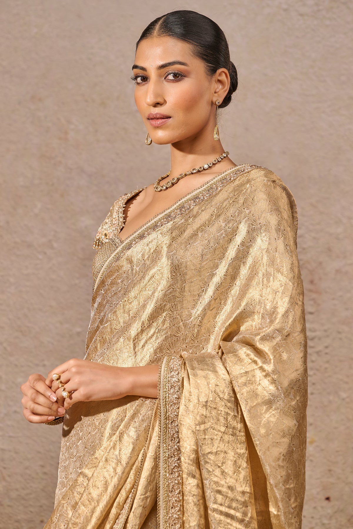 Languid Summer Embellished Tissue Saree