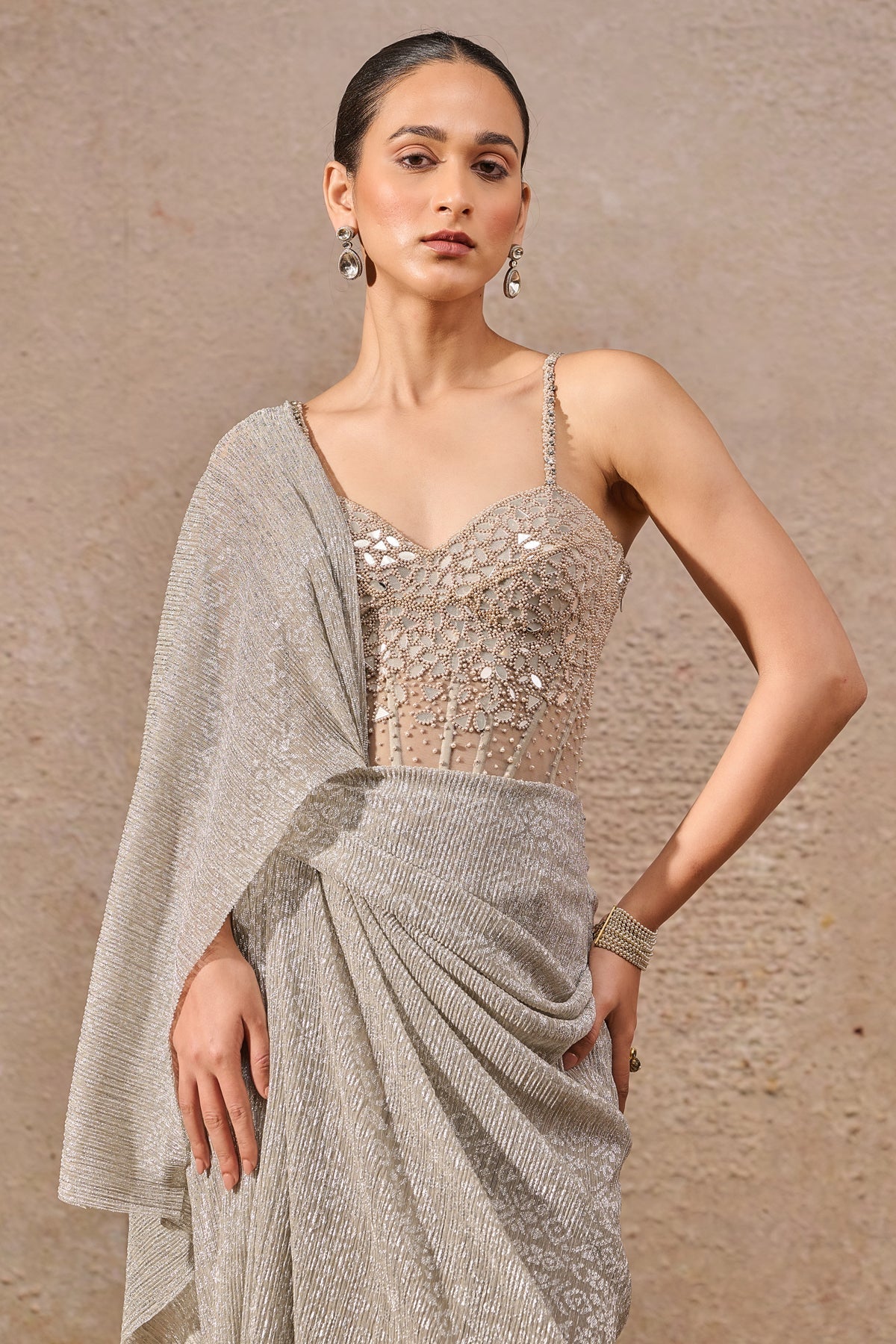 Metallic Crinkle Concept Saree