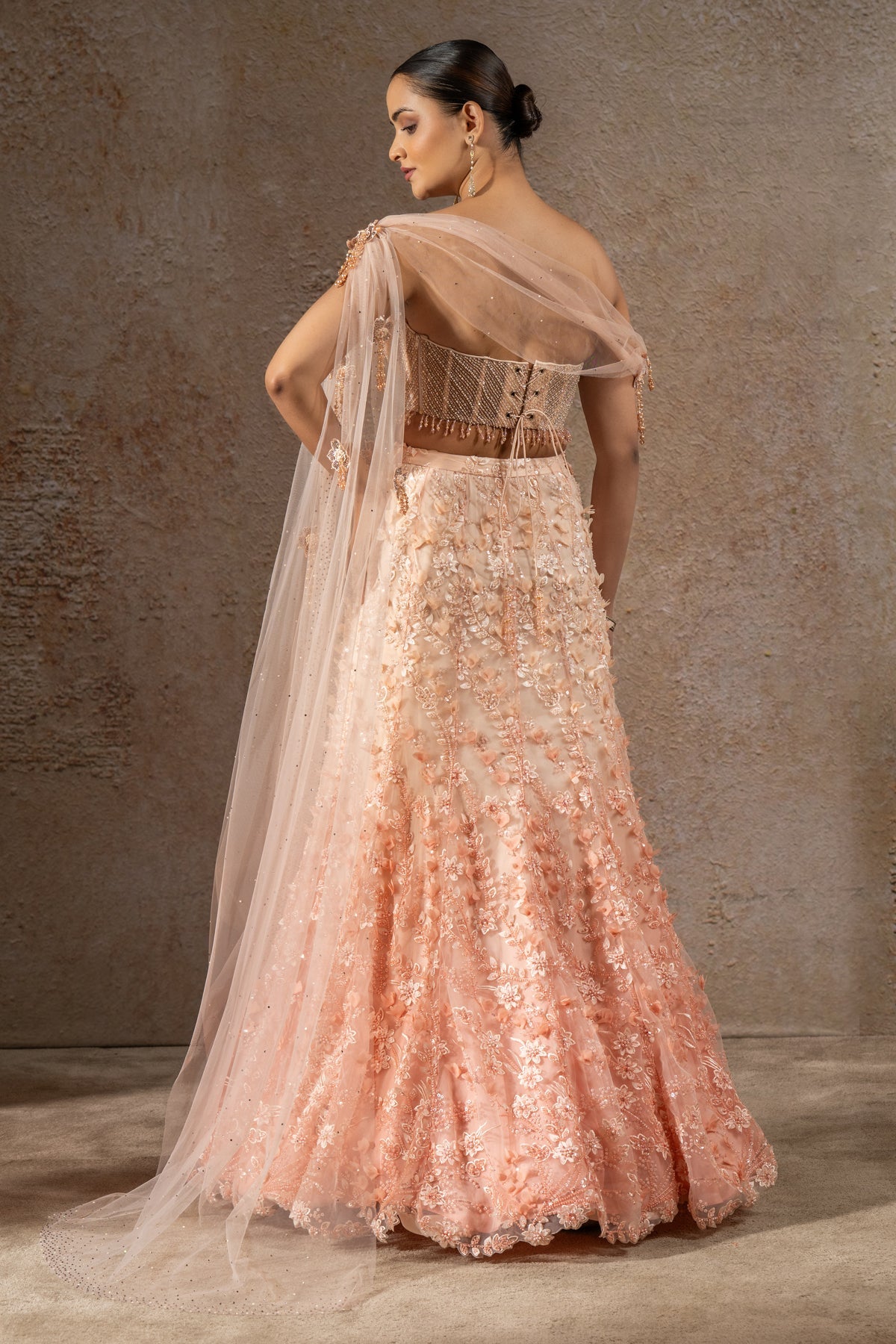 Pearl Embroidered Lehenga Saree