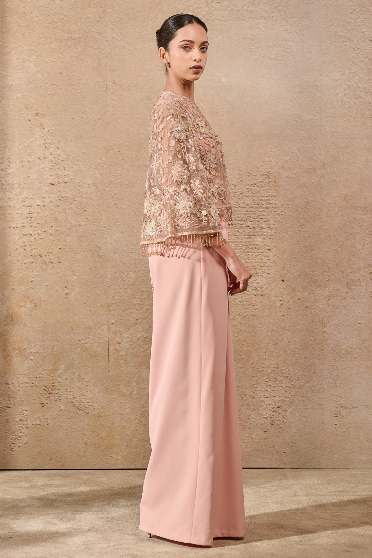 Languid Summer Hand Embroidered Floral Cape
