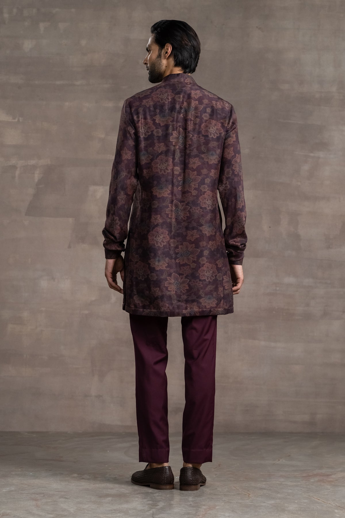 Floral Printed Silk Kurta