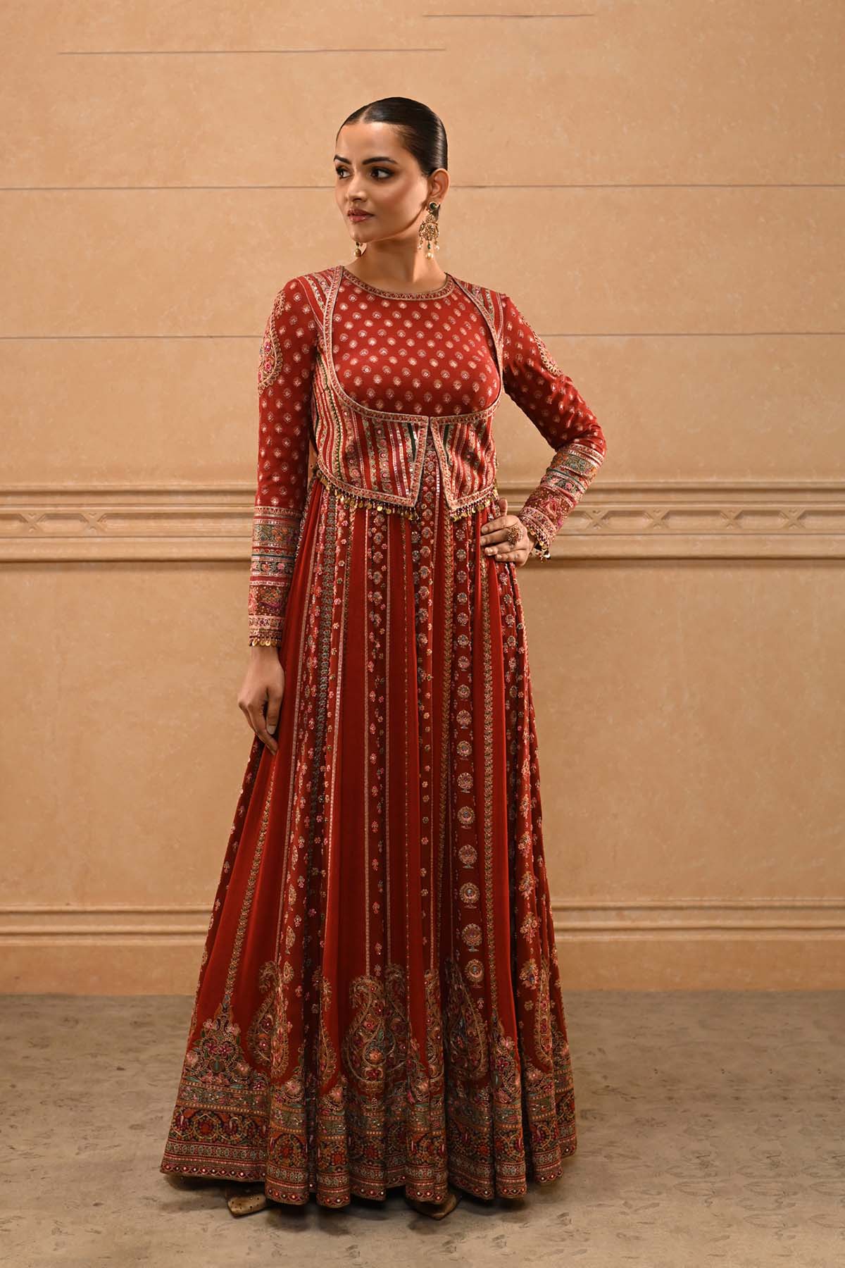Kashida Flared Anarkali