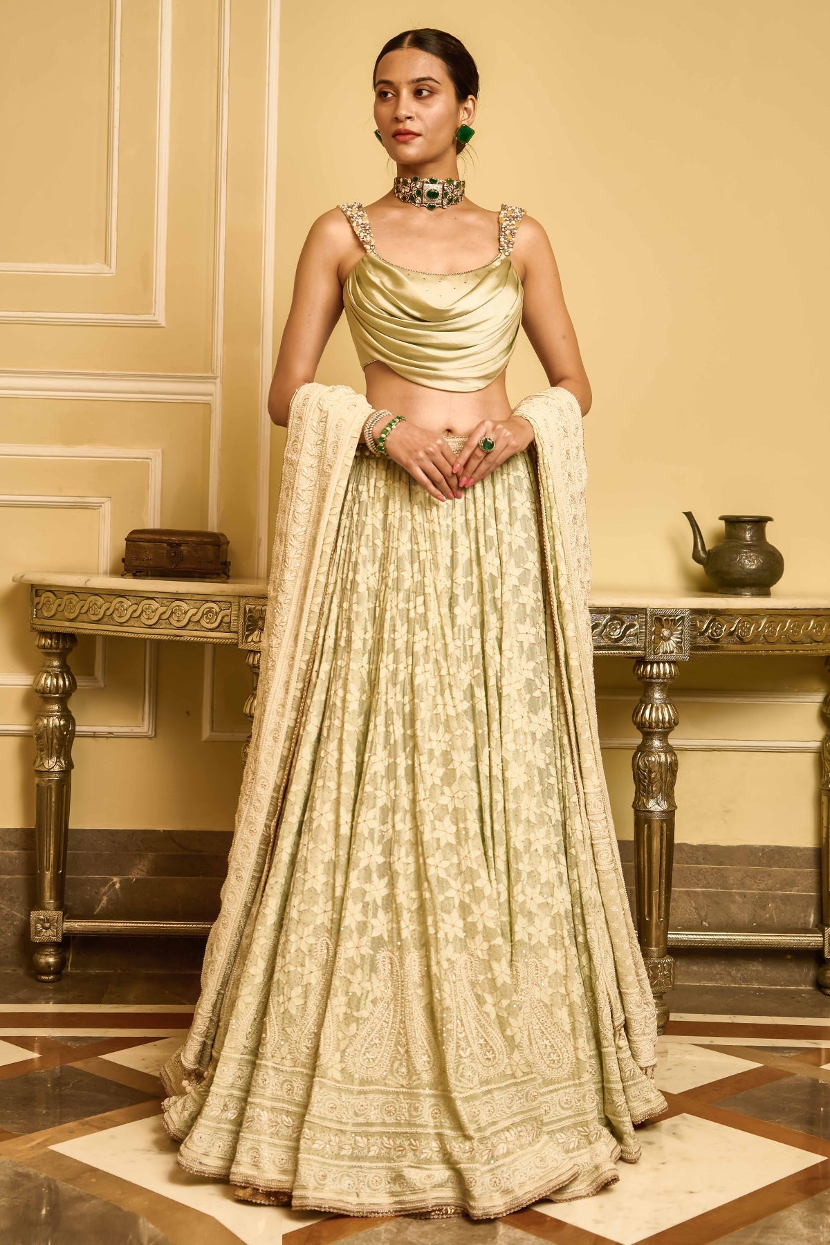 Krithi Shetty In Chikankari Lehenga, Blouse, And Dupatta