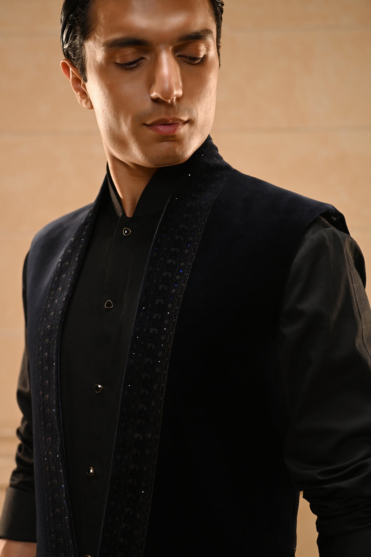 Contemporary Velvet Waist Coat Set