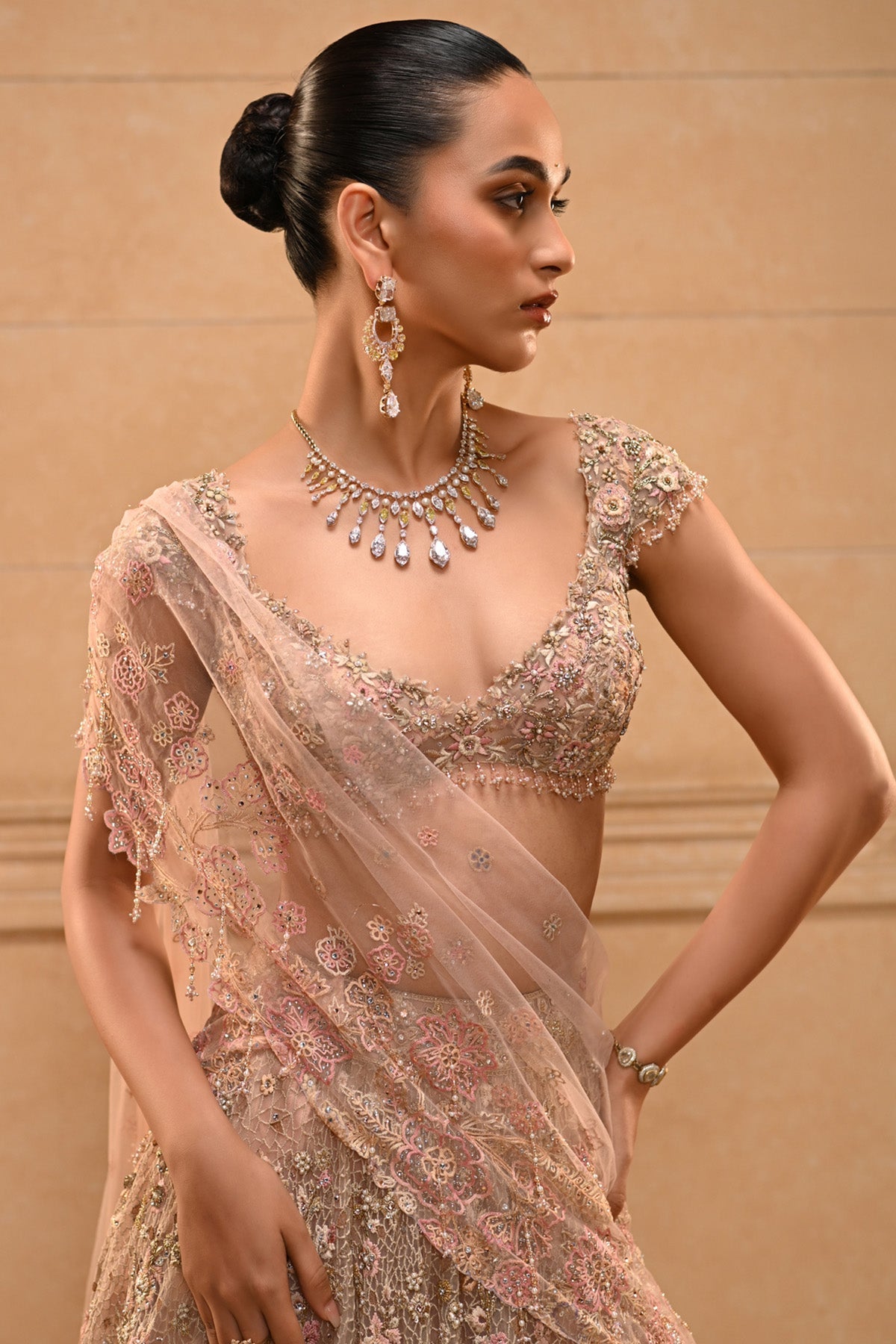 Rococo Floral Embroidered Lehenga