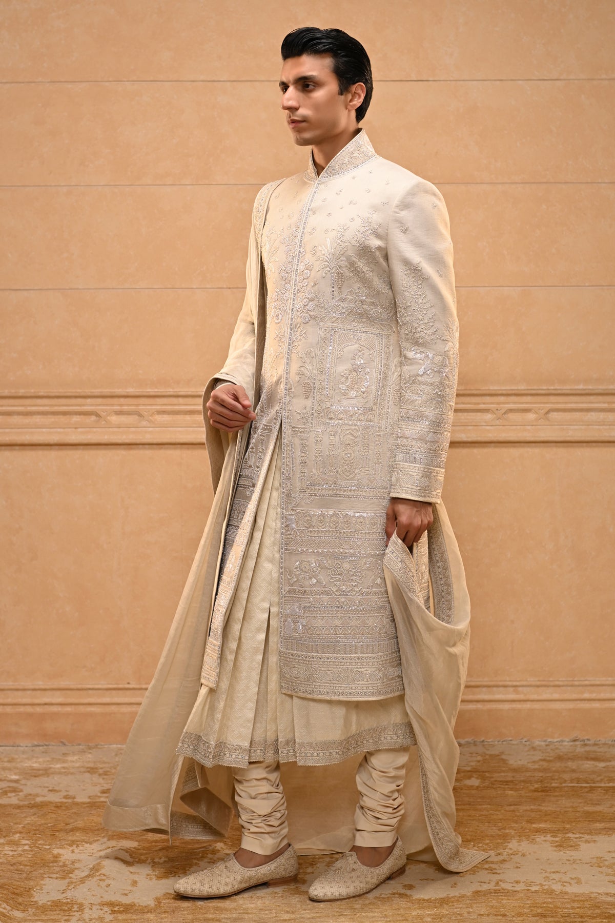 Temple Motif Sherwani Set