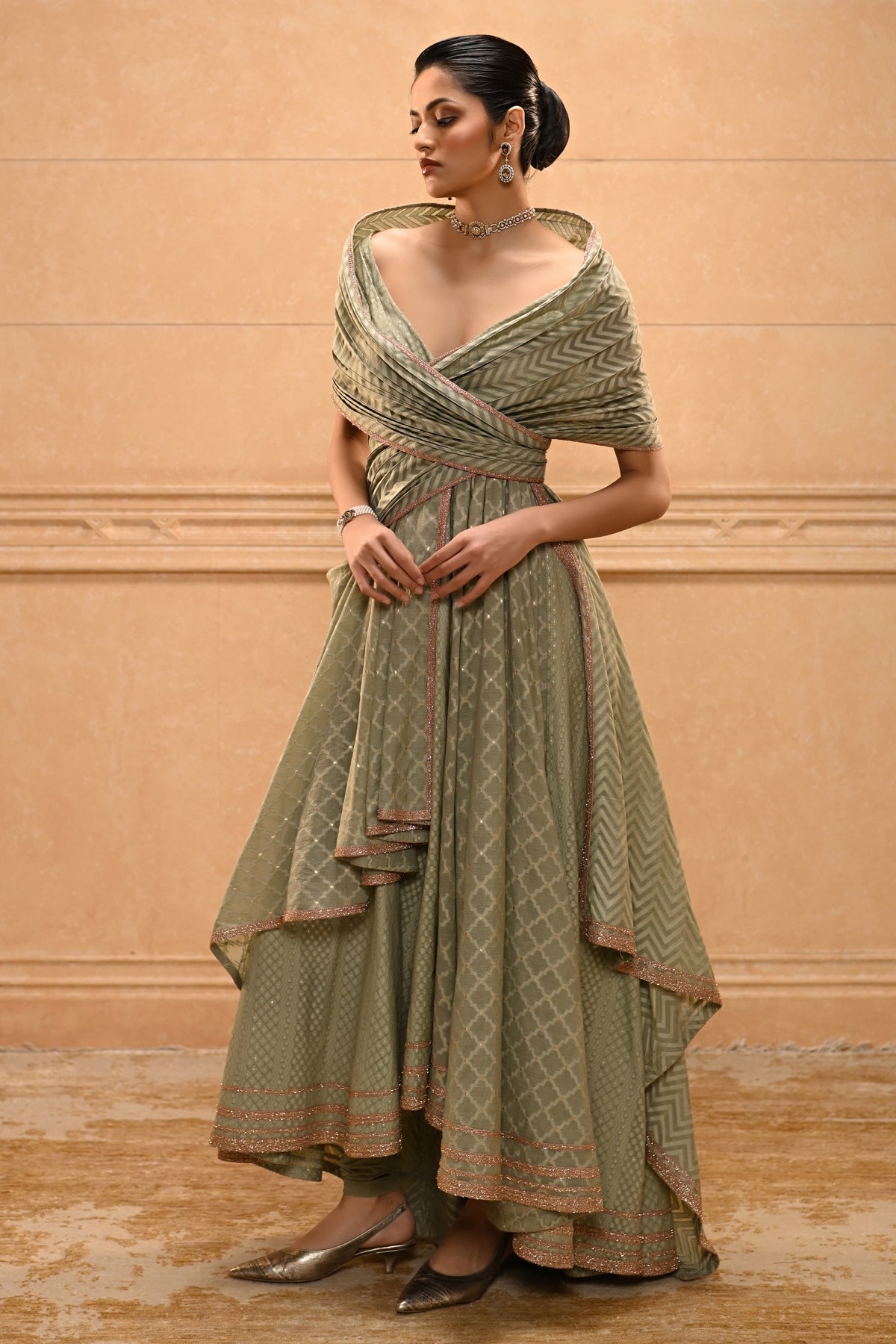 Embroidered Anarkali Set