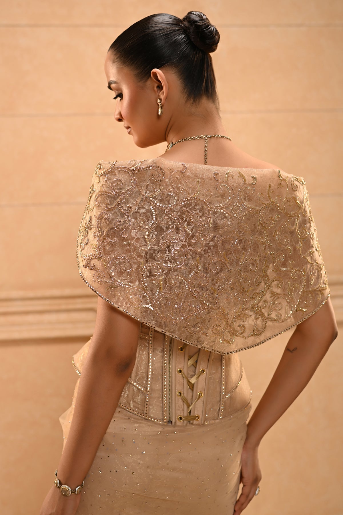 Embroidered Lace Saree