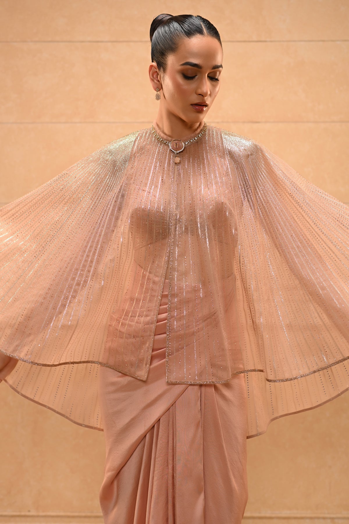 Crystal Drape Cape Set