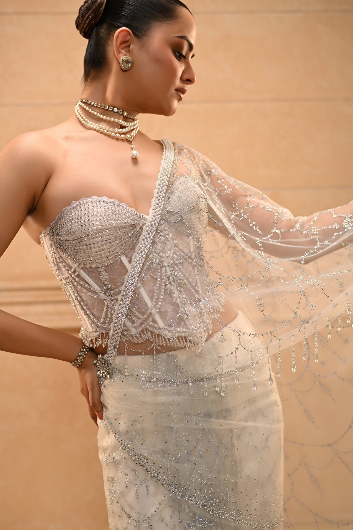 Draped Corset Skirt Set