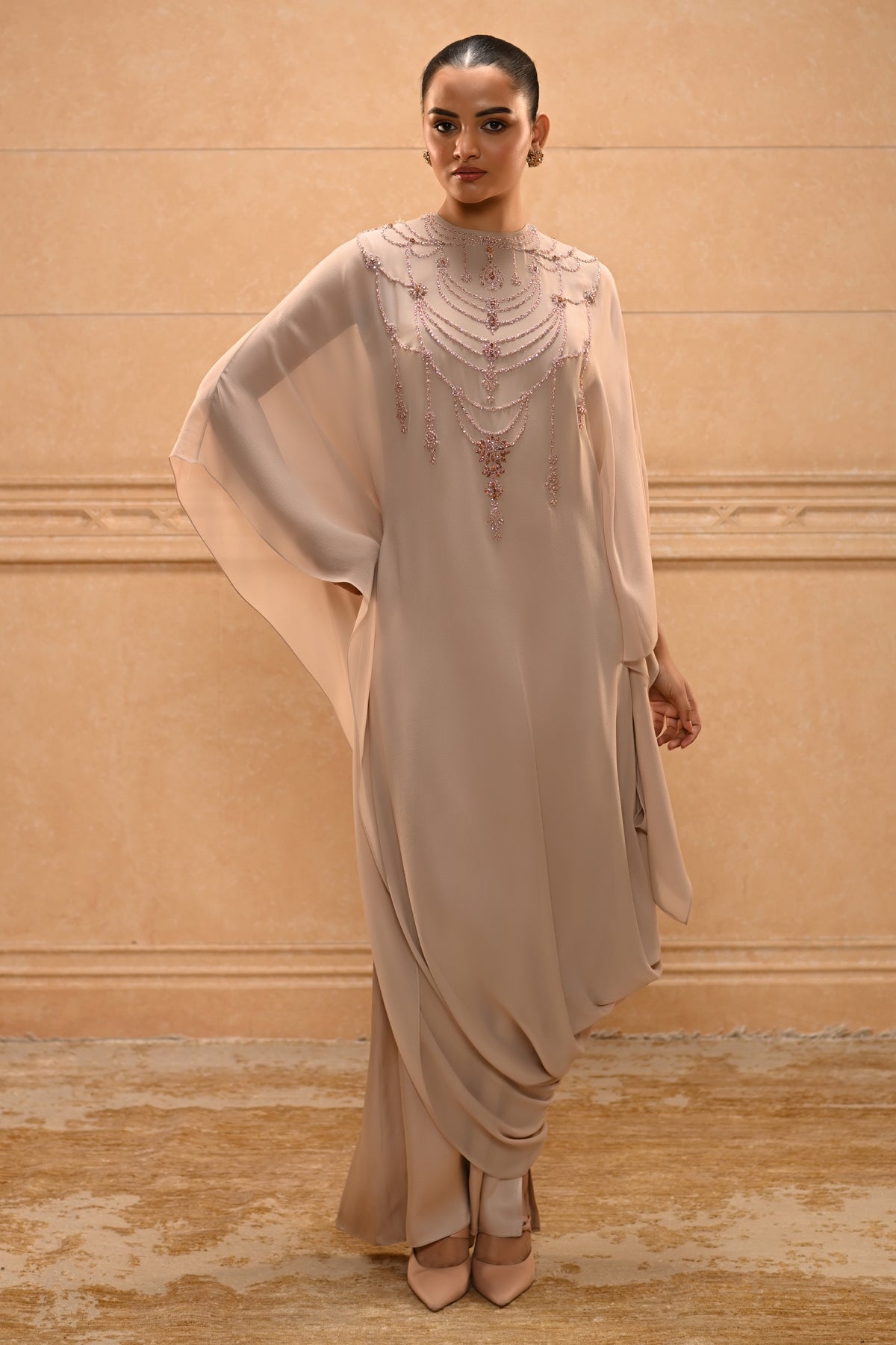 Tulle Drape Kaftan