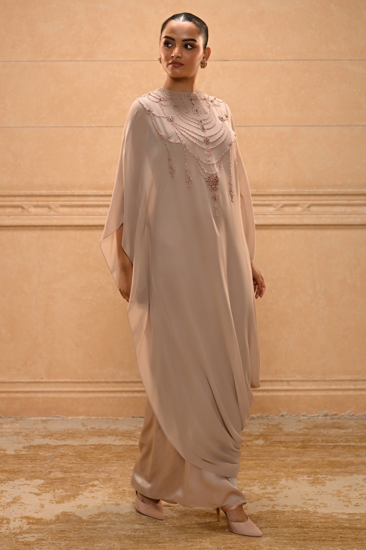 Tulle Drape Kaftan