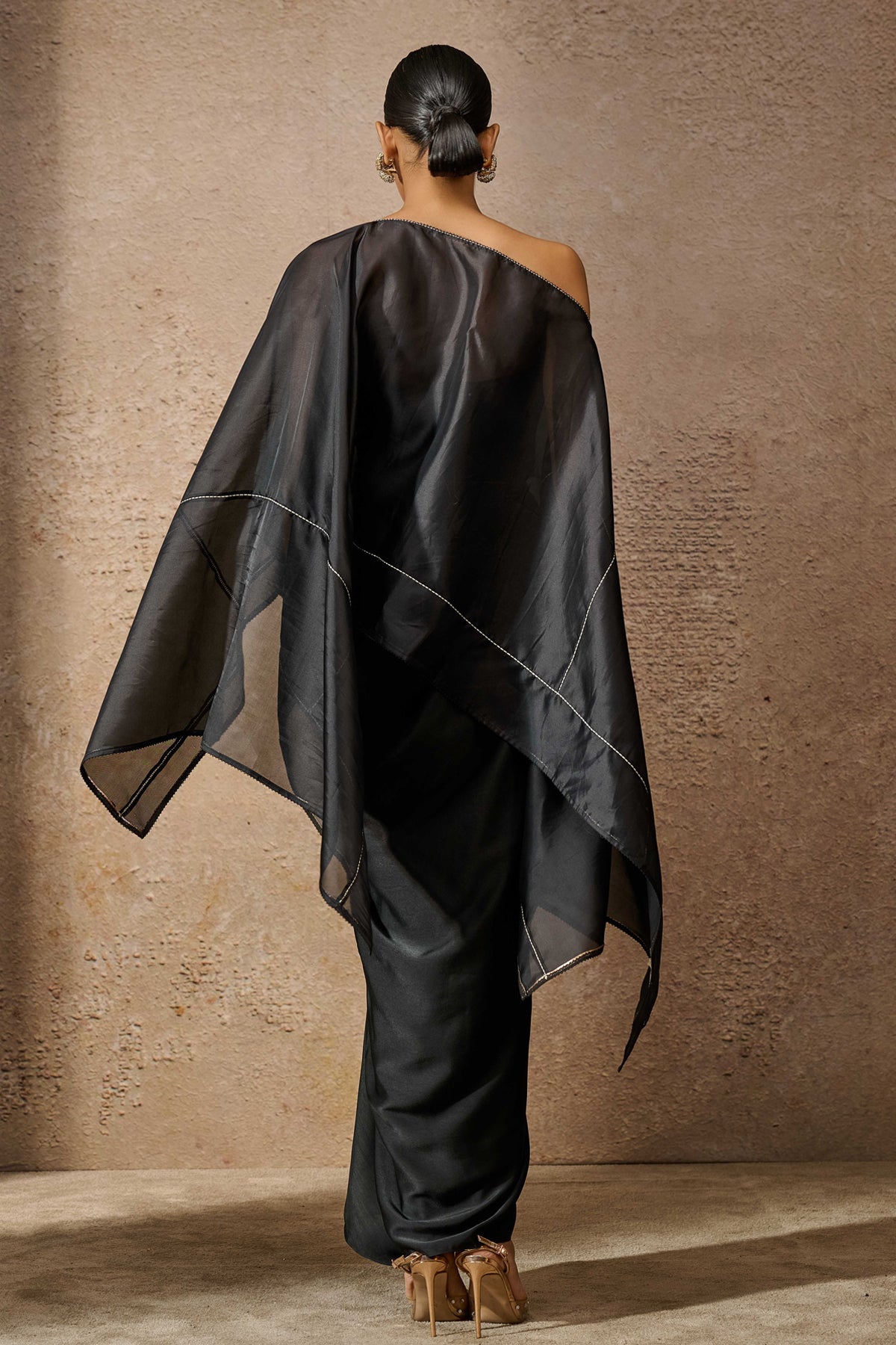 Short Kaftan Top & Draped Skirt Co Ord Set